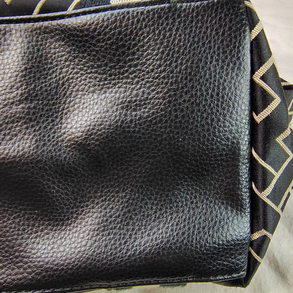 Tommy Hilfiger Y2K Black Logo Tote Bag Canvas Faux Leather American Classics - Picture 15 of 16